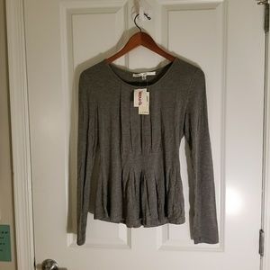 TJ Maxx Gray Pleated Blouse